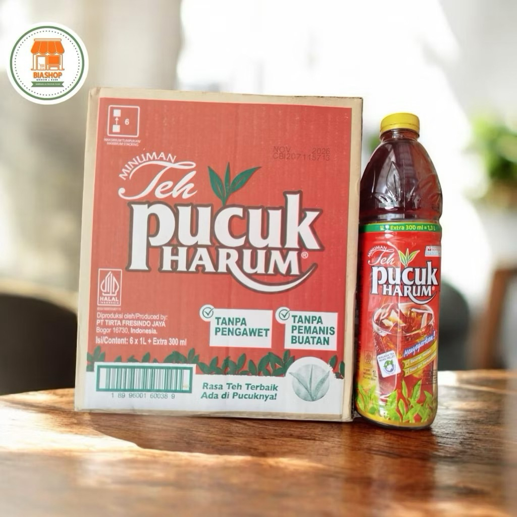Teh PUCUK HARUM JUMBO 1 Liter 300ml 1 Dus Teh Pucuk Botol BESAR 1300mL dari Mayora