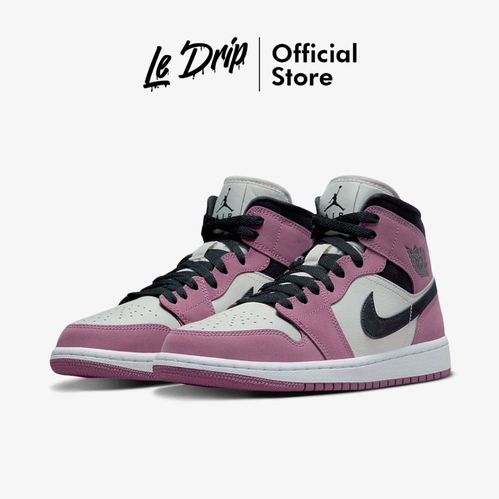 Nike Air Jordan 1 Mid Light Mulberry Mid Berry Pink Purple Black Authentic