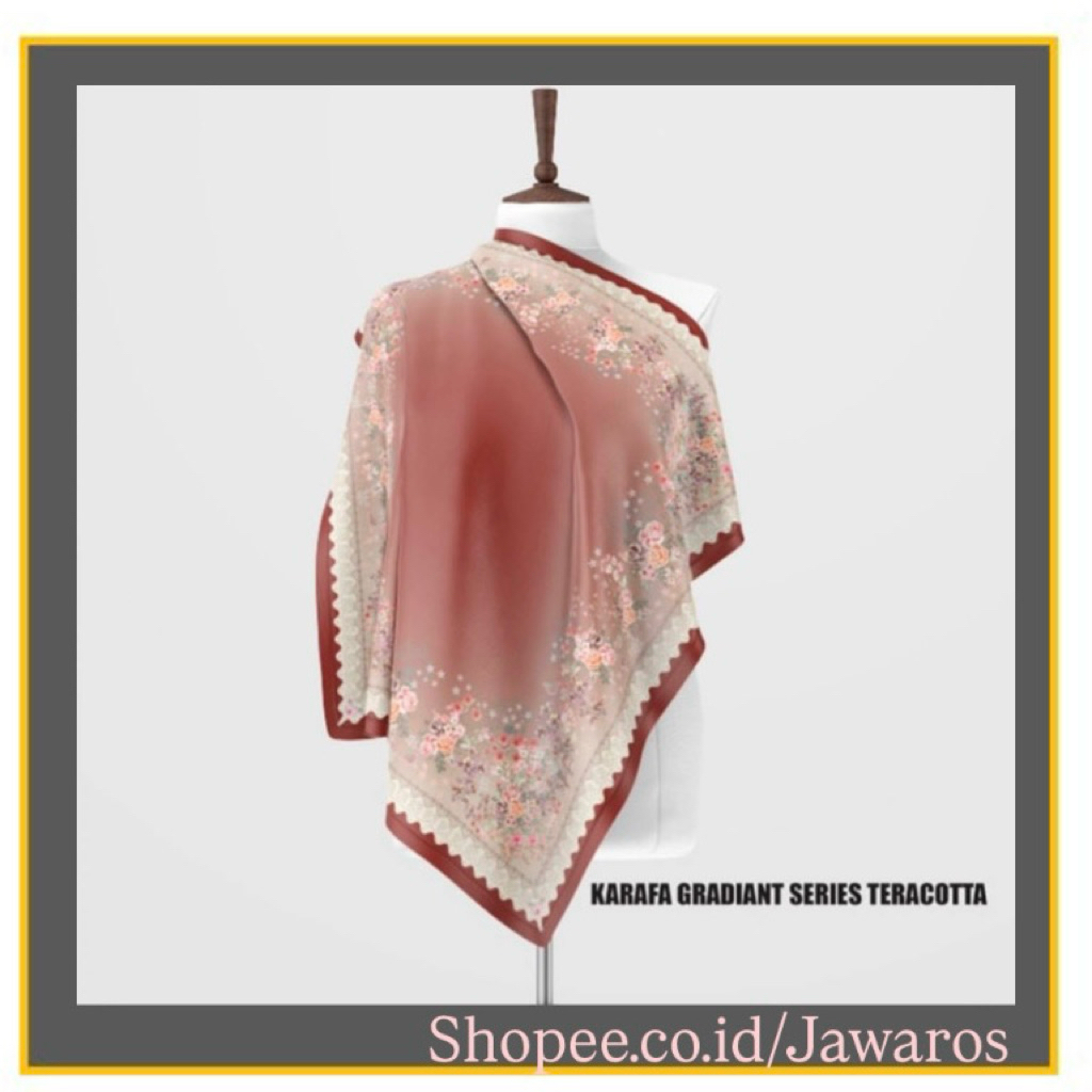 Jawaros — Hijab Motif Segi Empat Karafa Gradiant Series Cantik dan Elegan