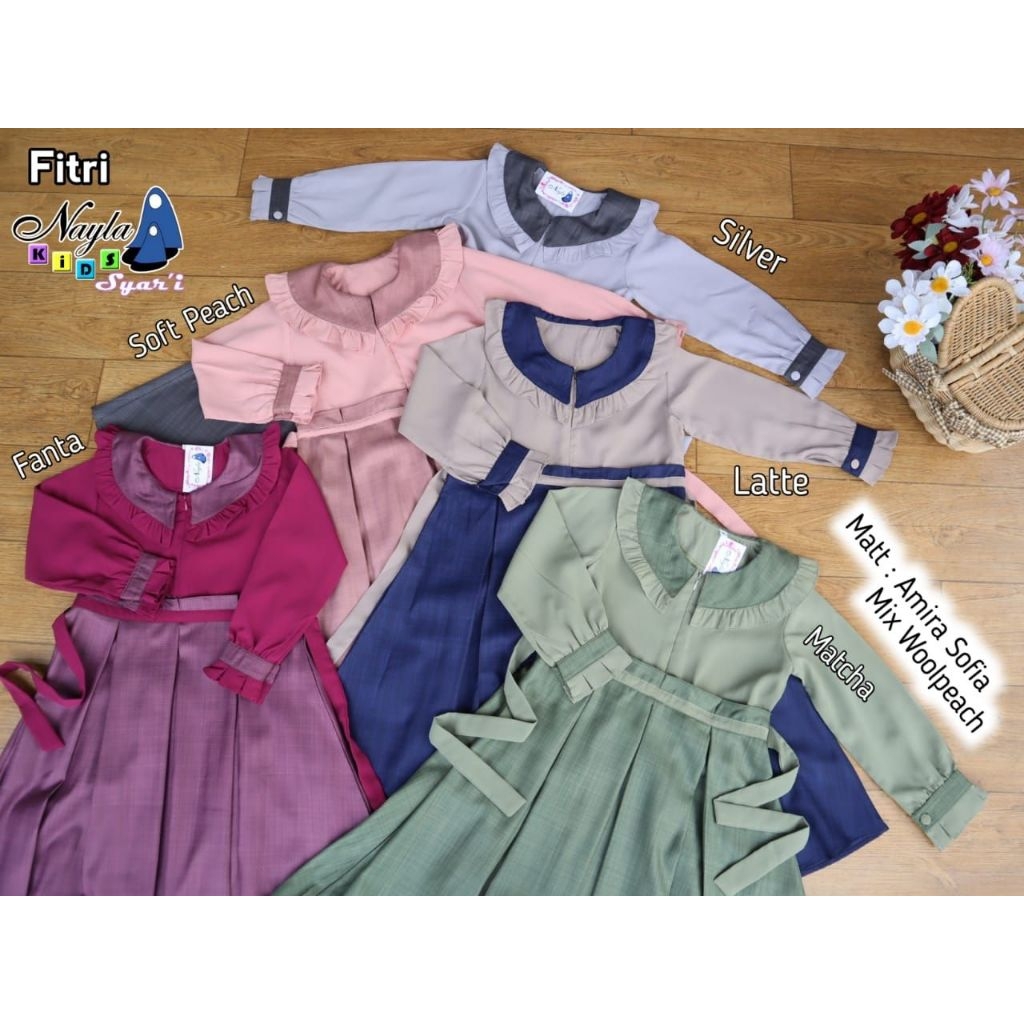 [Boom Sale‼️] Nayla Kids Gamis Anak Syar'i Set Khimar Cadar Tali