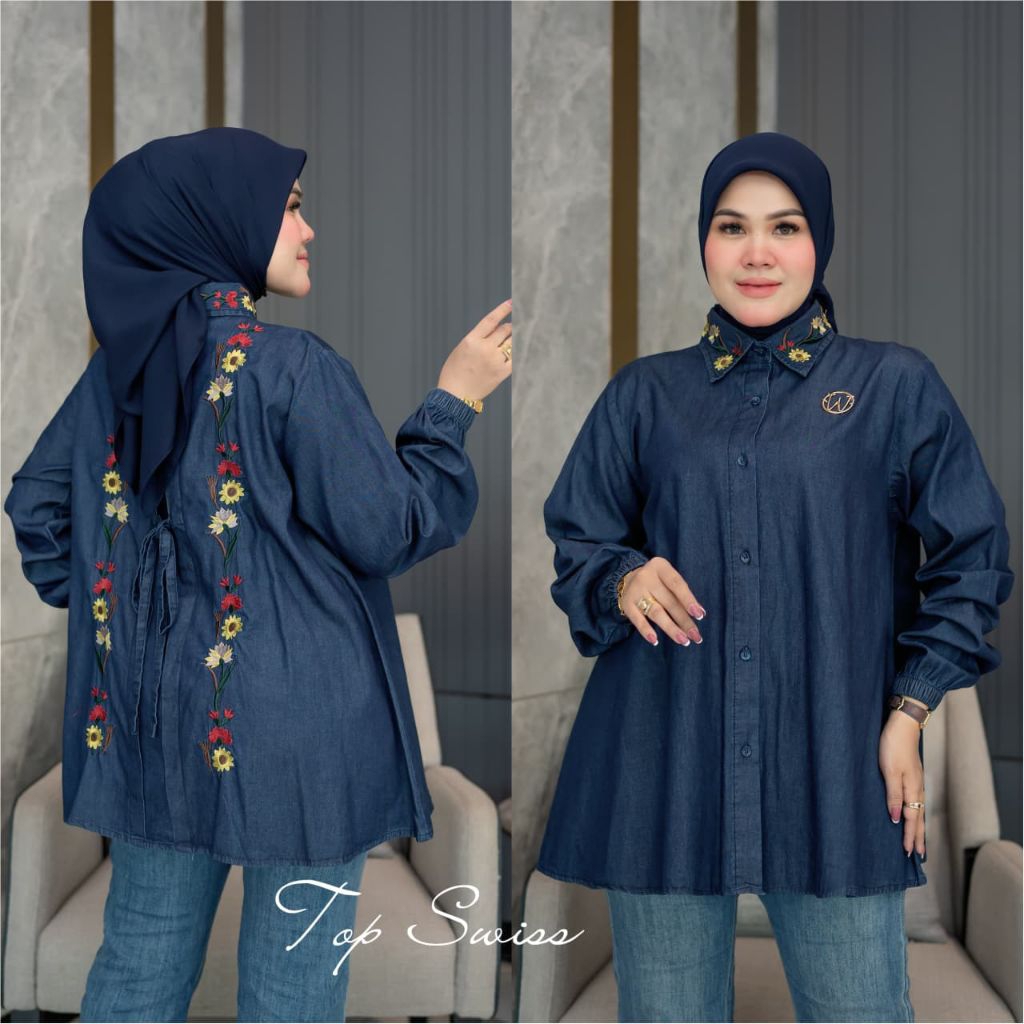 Top Swiss Winody Update Fashion Terbaru Winody Atasan Wanita Kekinian Hijab friendly Kemeja Wanita T