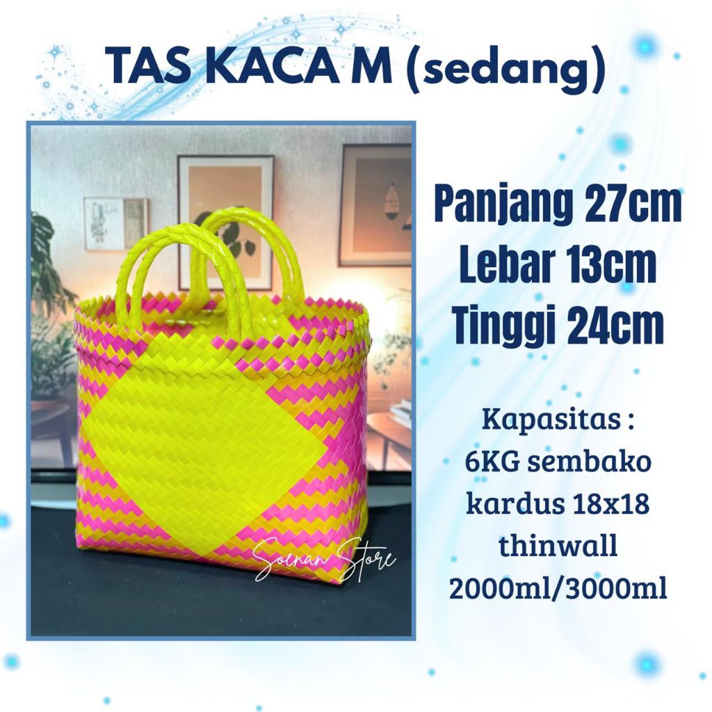 tas anyaman Kaca M /tas anyaman Glossy/bahan mengkilap/bahan kaca/tas anyaman hajatan tas anyaman ha