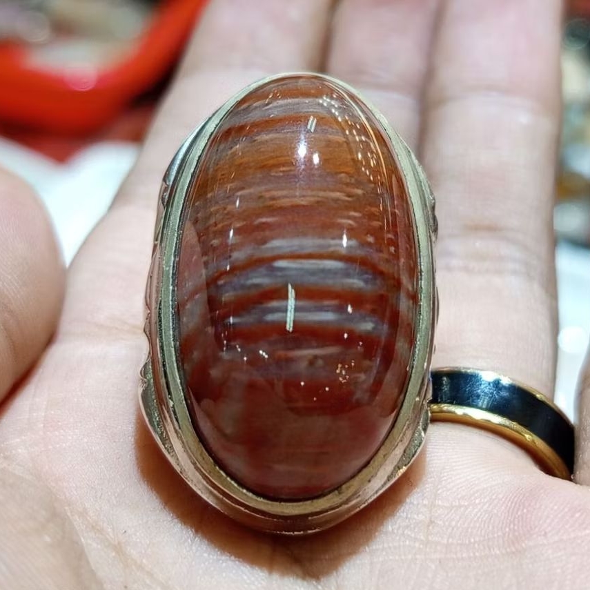 Cincin Batu Akik Fosil Aren