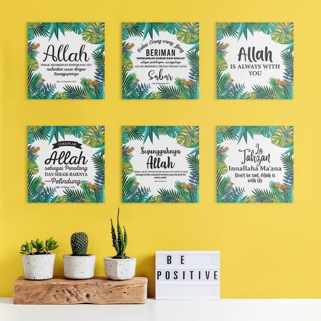 Hiasan dinding quotes islami poster dekorasi rumah pajangan dinding quotes motivasi