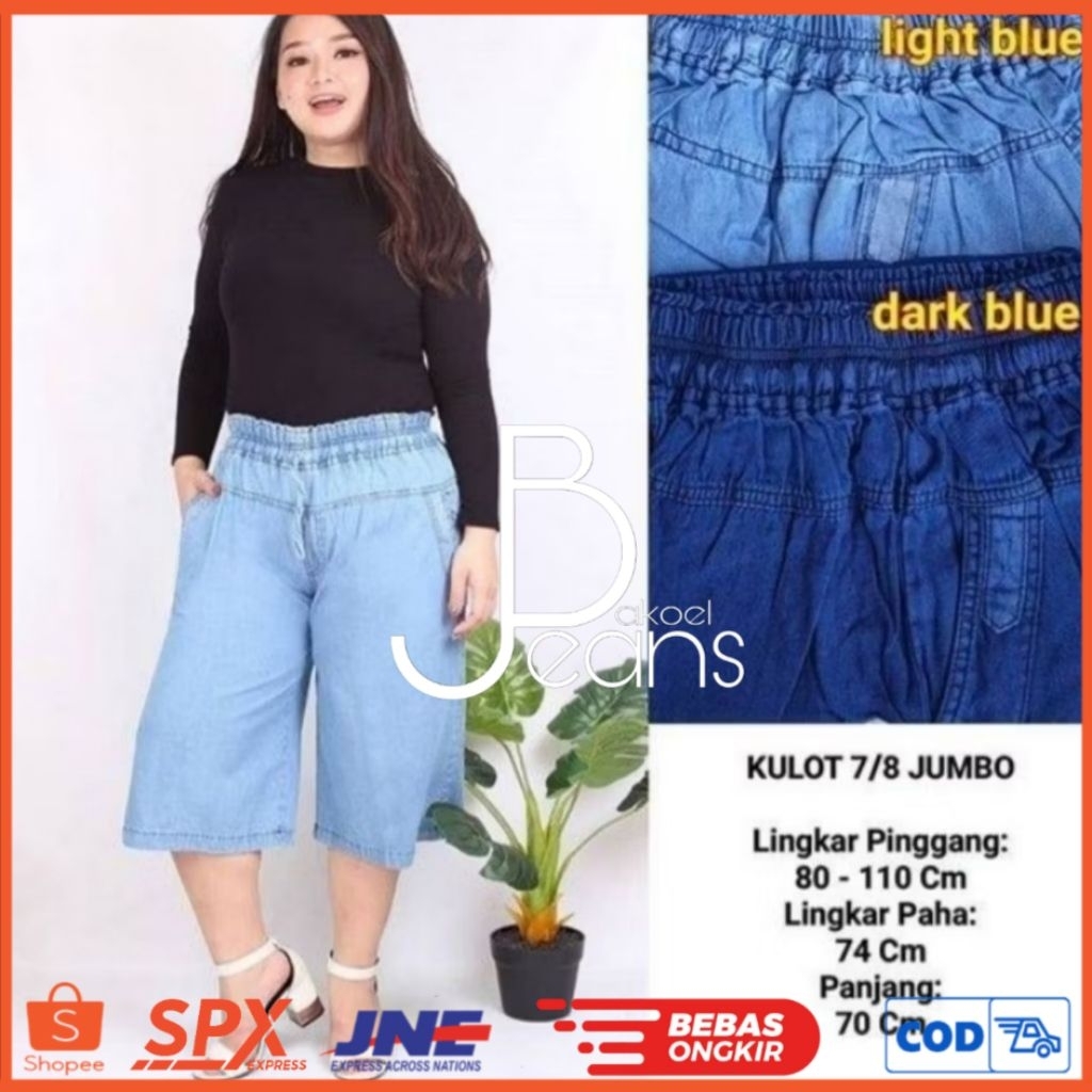 Celana Kulot 7/8 Jumbo . Celana Kulot Pendek Jeans