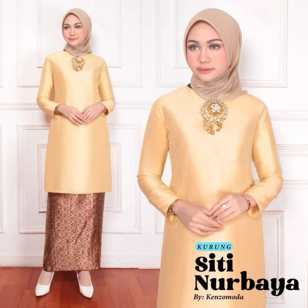 Atasan Baju Kurung Tafetta Furing Baju Kurung Siti Nurbaya Tunik Polos Modern Melayu Malaysia Jumbo 