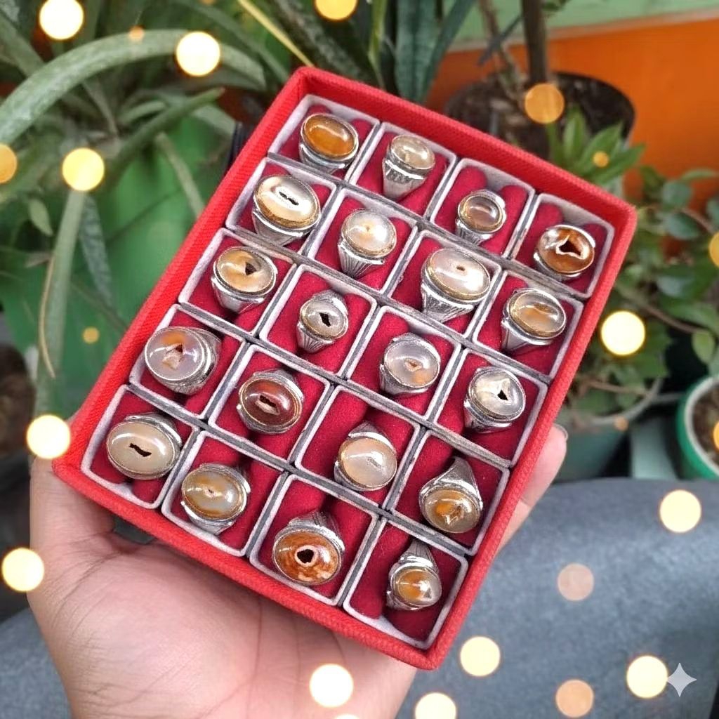 cincin batu akik natural asli sulaiman anggur combong ring momel lawasans clasik
