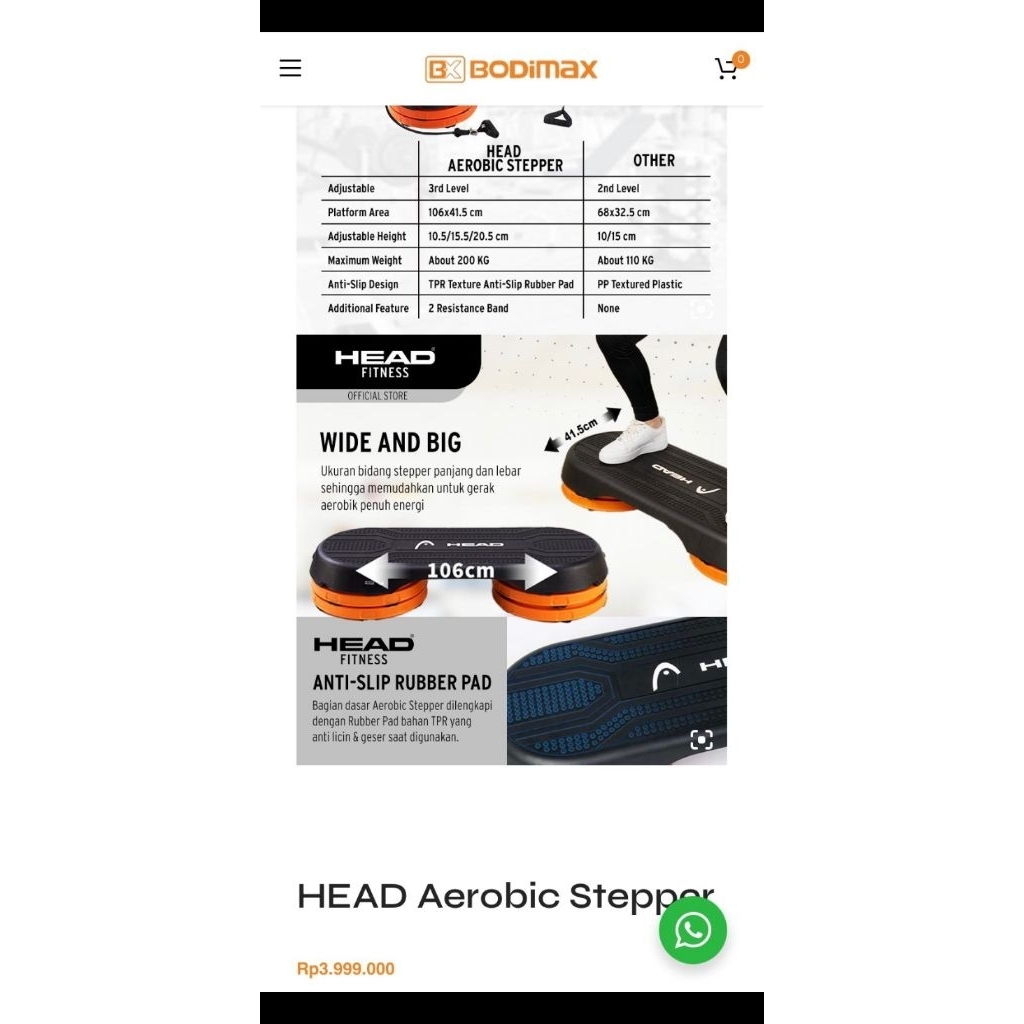 BODYMAX x HEAD Fitness Aerobic Stepper