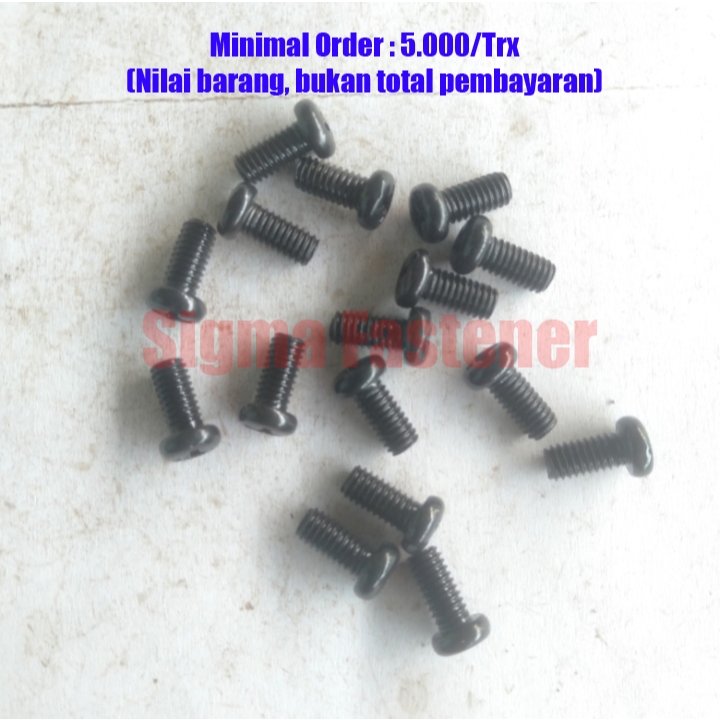 Baut JP Baut Audio Baut Variasi Baut Elektronik Baut Bracket TV Hitam M3 Panjang 6-50mm