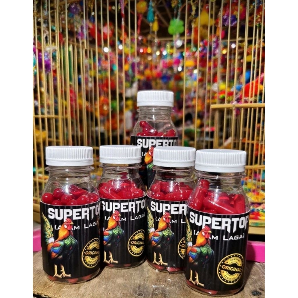 SUPERTOP VVIP Jamu Doping Ayam Laga Meningkatkan Daya Tahan Tubuh & Kinerja Ayam Pejantan Obat Hewan