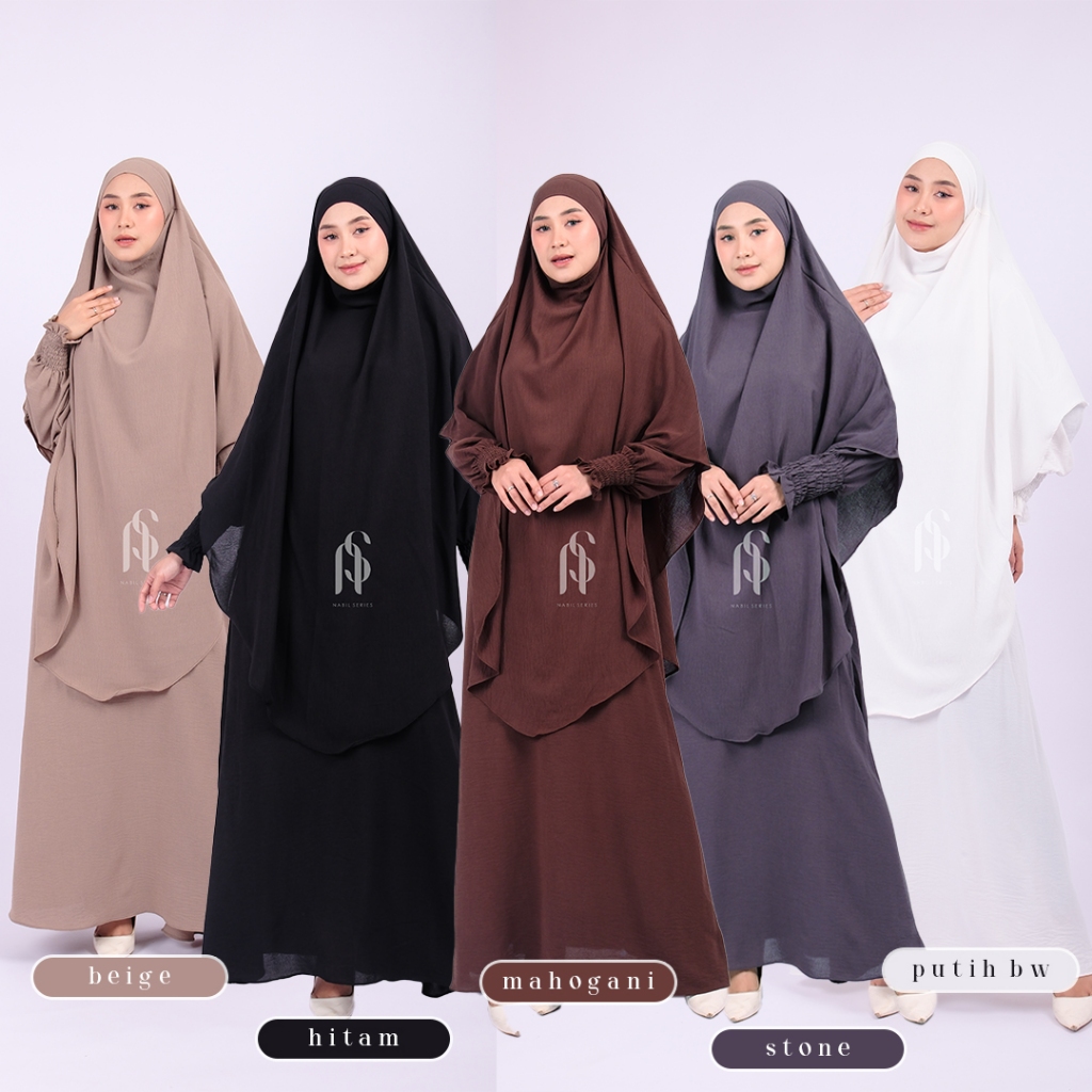 Abaya Gamis Set Khimar Niqob Hijab Wanita Umroh Cadar