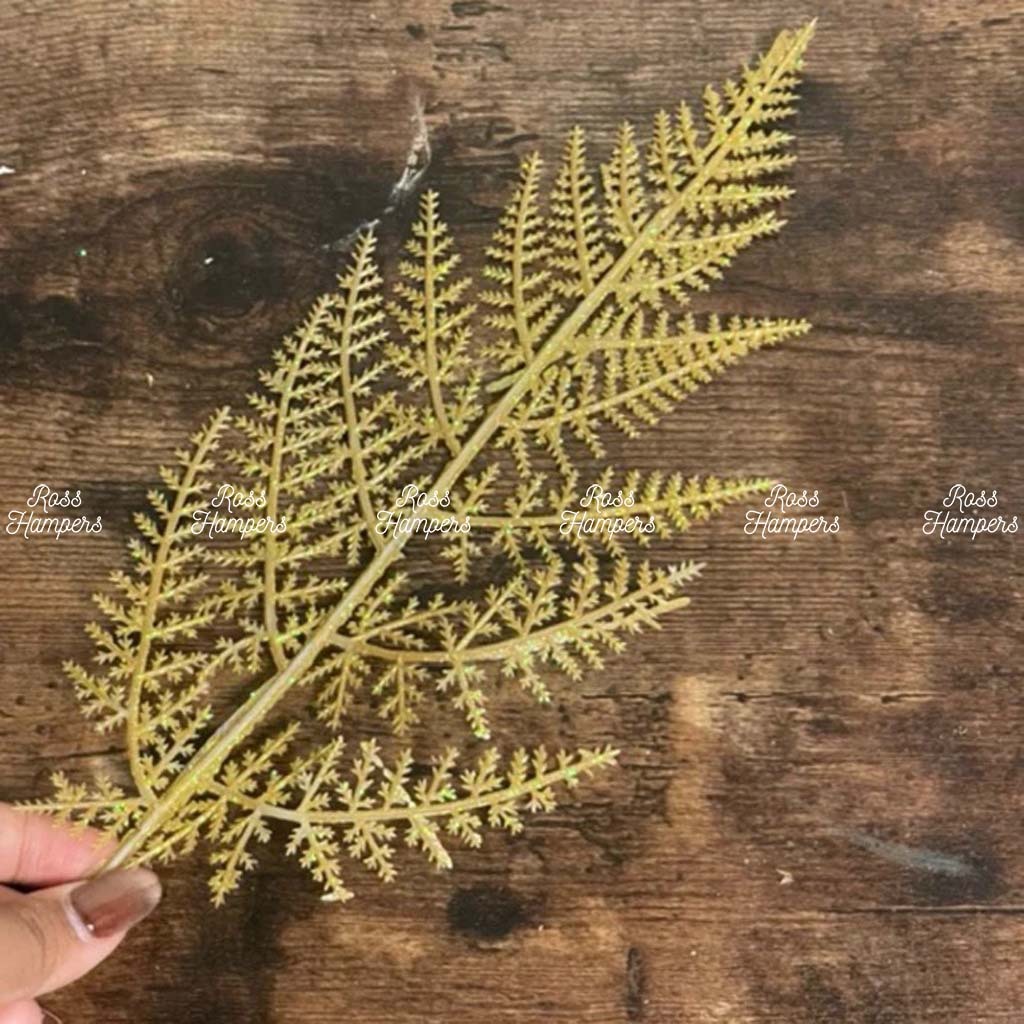 Artificial Flower Hiasan Daun Palsu Gold Artificial Leaf Gold Dekorasi