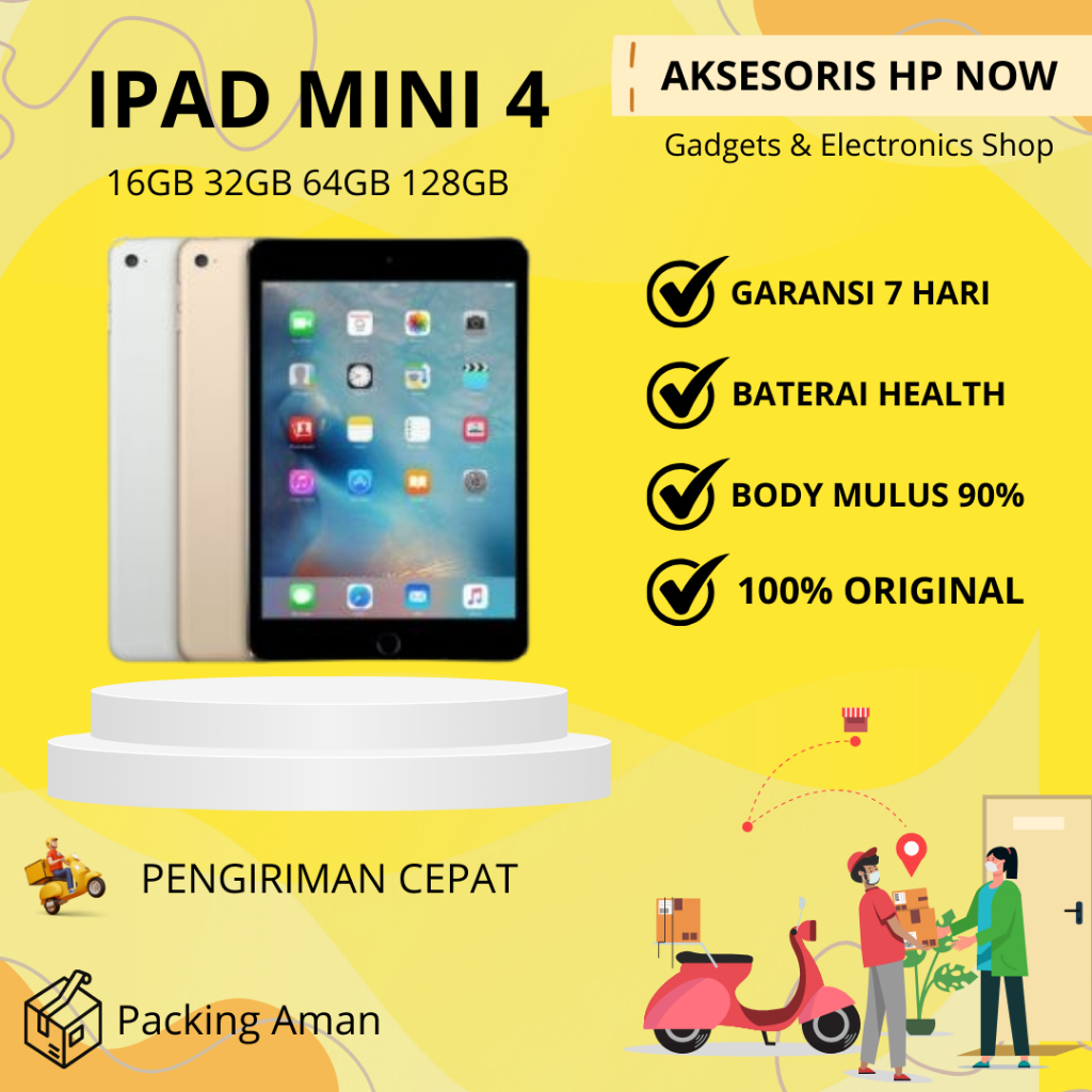 Ipad Mini 4 16GB 32GB 64GB 128GB Wifi Only Second ORIGINAL FULLSET - AHN