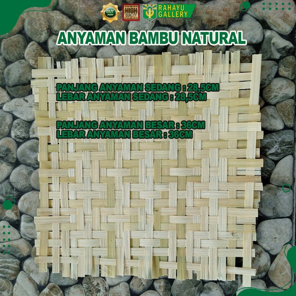 ANYAMAN BAMBU PUTIH POLOS - LEMBAR ANYAMAN BAMBU WARNA NATURAL - LANGSUNG PRODUSEN