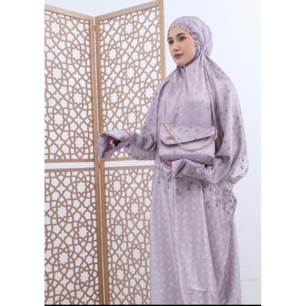 Mukena Terusan Bahan Silk Premium (Warna Lavender)