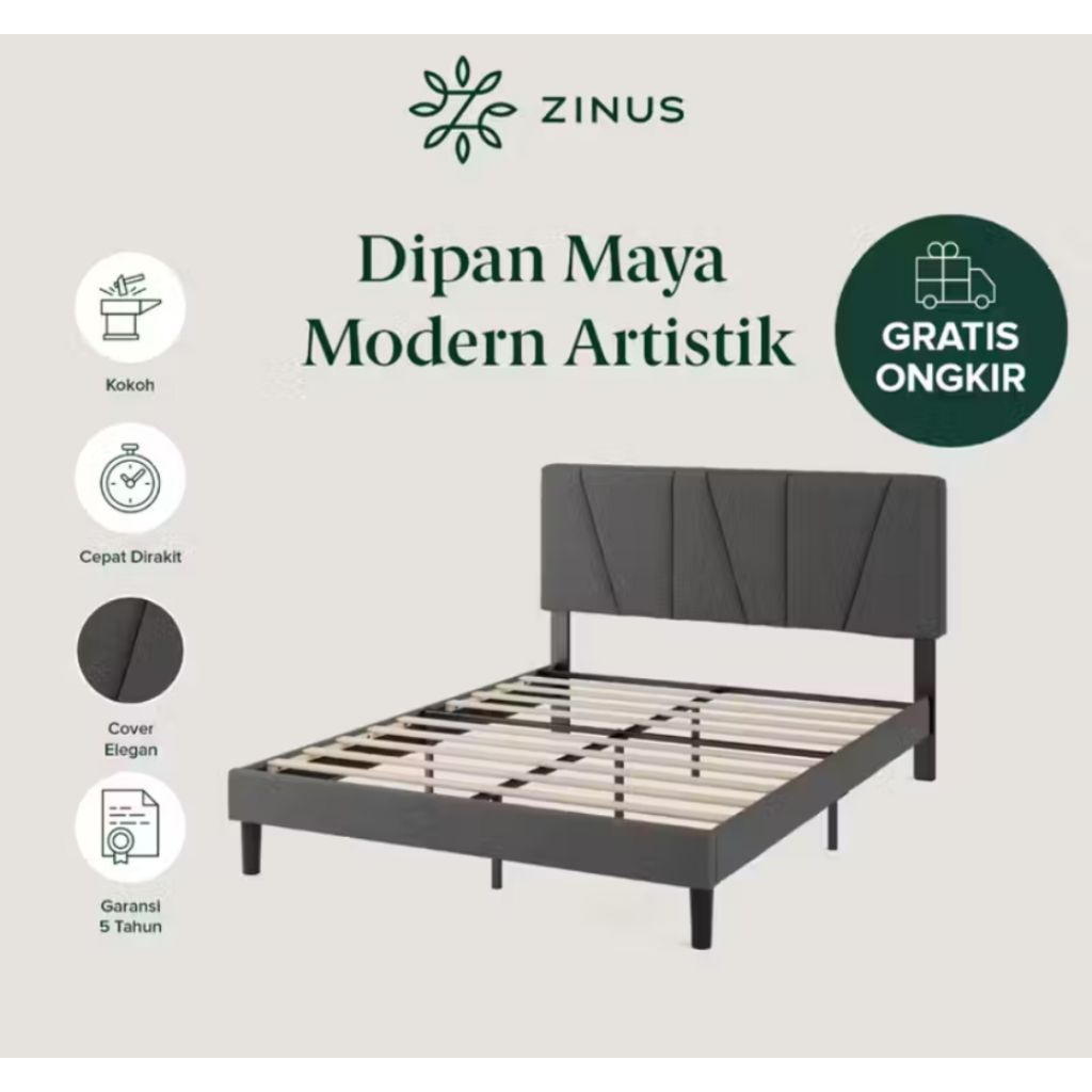 (FREE ONGKIR DAN RAKIT) DIPAN TEMPAT TIDUR ZINUS MAYA BAHAN BESI KUAT KOKOH AWET UKURAN 160X200 CM I