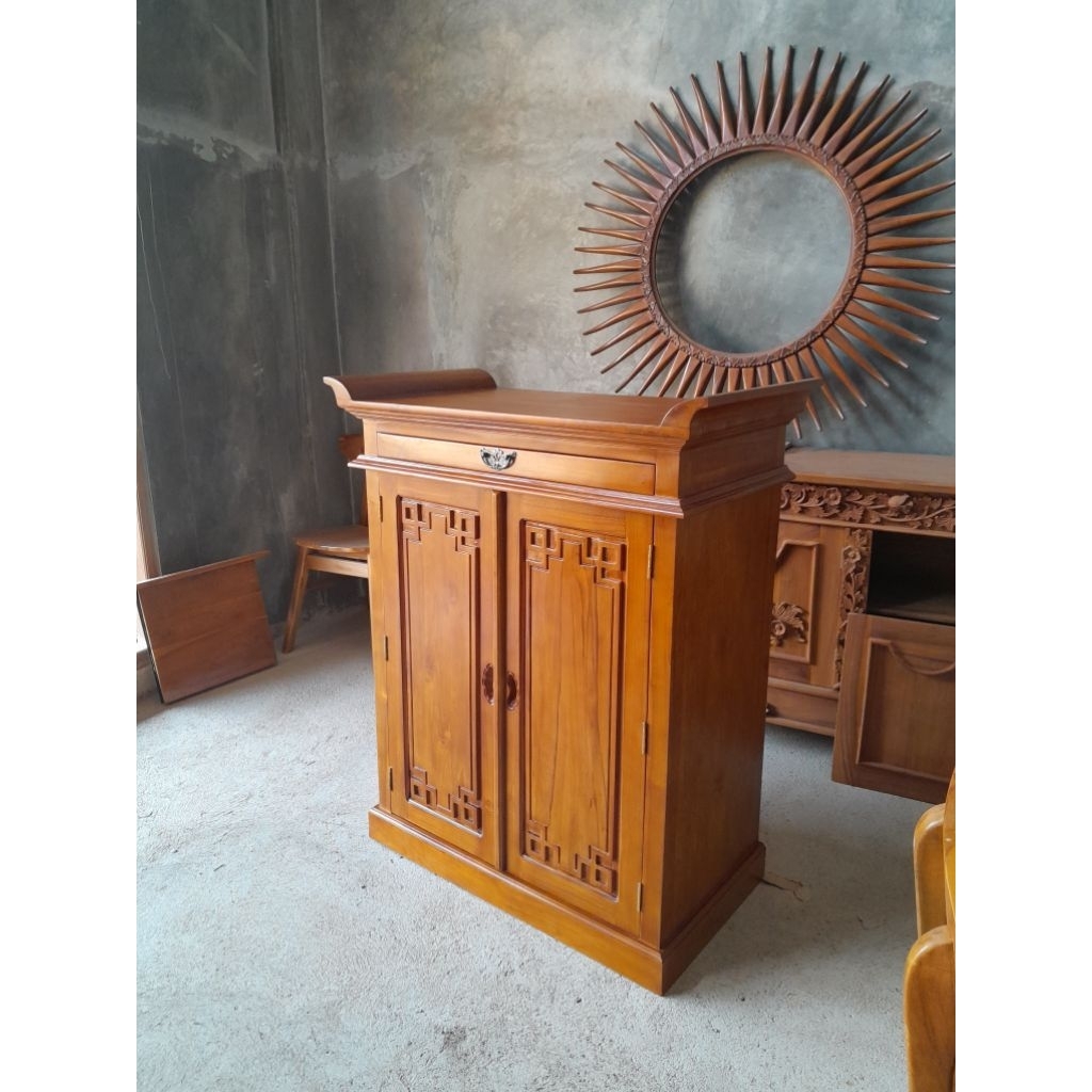 Meja Altar Sembahyang Jati Minimalis Custom