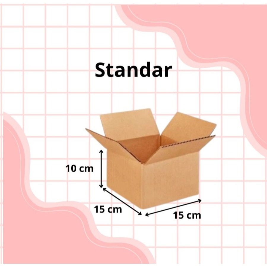 Kardus / Kotak Box Standar Ukuran 15x15x10 Cm Die Cut