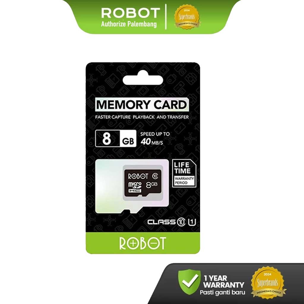 ROBOT TF Card 8GB Memory Card With Package High Speed Class 10 Original Lifetime Garansi Resmi Robot