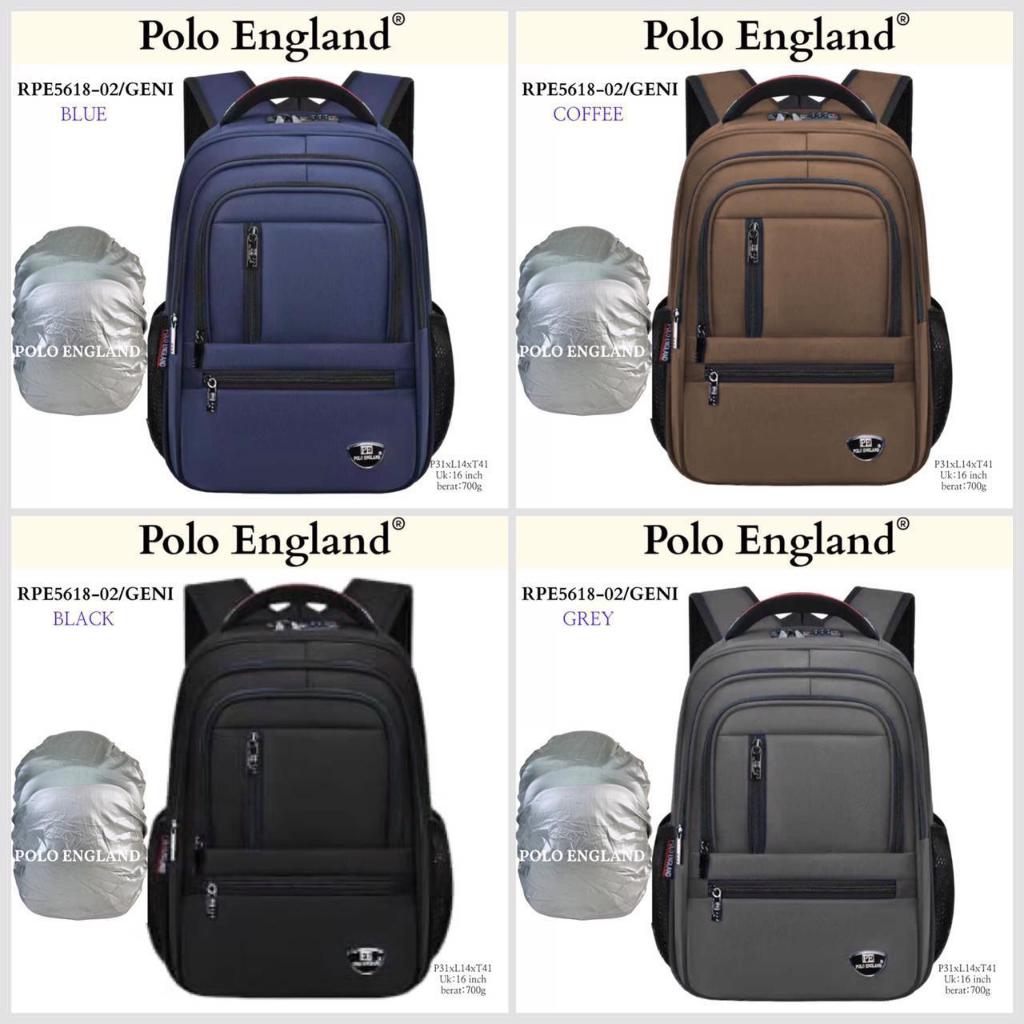 Polo England - Tas Backpack Polo England Tas Ransel Laptop Bahan Nilon 16inci RPE5618-02