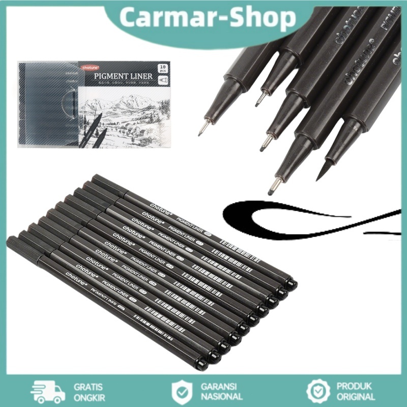 Drawing Pen Set 10 Drawing Pen Pena Gambar Waterproof Pigment Ink
