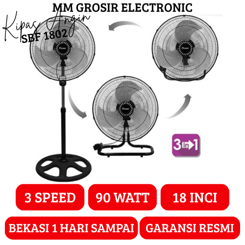 COSMOS KIPAS ANGIN BERDIRI 18 INCI SBF-1802 SBF1802 SBF 1802 STAND FAN WALL FAN GARANSI RESMI
