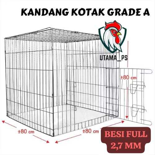Kandang Galvanis / kurungan ayam galvanis KOTAK 80x80x80 CM