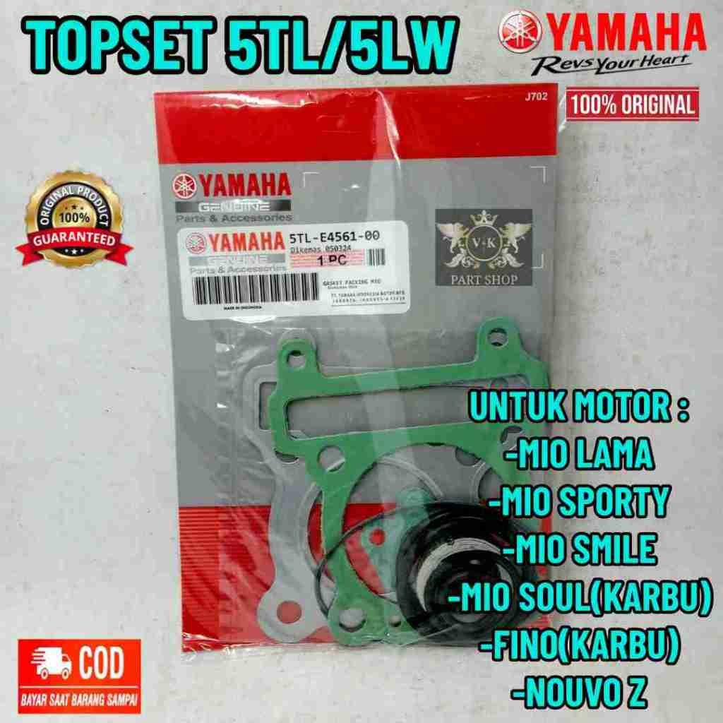 ORIGINAL PAKING TOP SET KODE-5TL MOTOR YAMAHA MIO SMILE SPORTY KARBU KUALITAS BAIK ORIGINAL ASLI....
