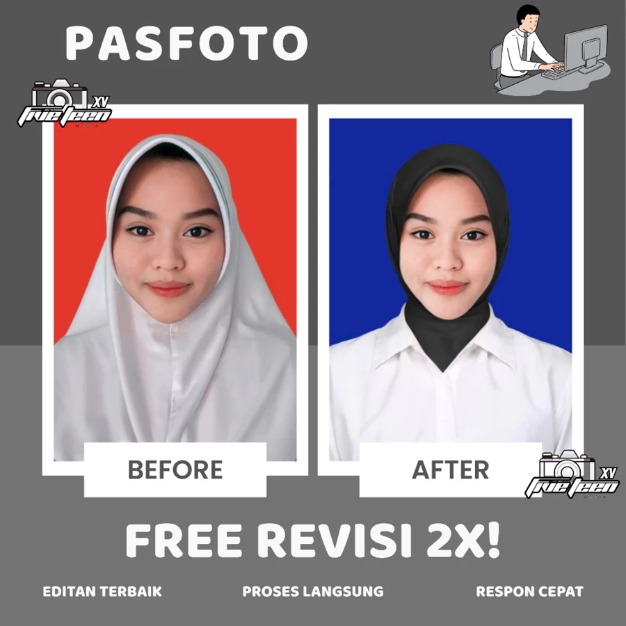 JASA EDIT FOTO PROFESIONAL | PAS FOTO | LAMARAN KERJA | GANTI JAS KEMEJA | BACKGROUND MERAH BIRU | R