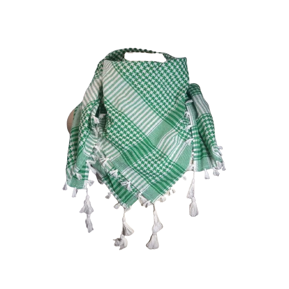 Sorban Bintang Warna Putih Hijau Bahan Adem Lembut Rida Panjang Pria Muslim Tampilan Segar