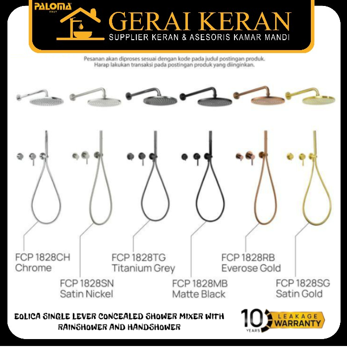 PALOMA FCP 1828 Shower Tanam Set Keran Mandi Kran Air Panas Dingin Dinding Wall Faucet Mixer Hot Col