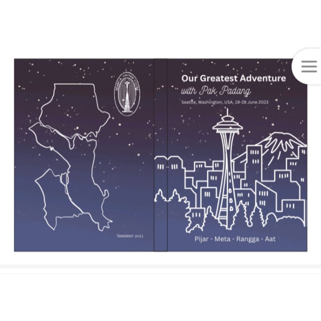 Pop up book A5 hardcover, 6 halaman terbuka, custom desain