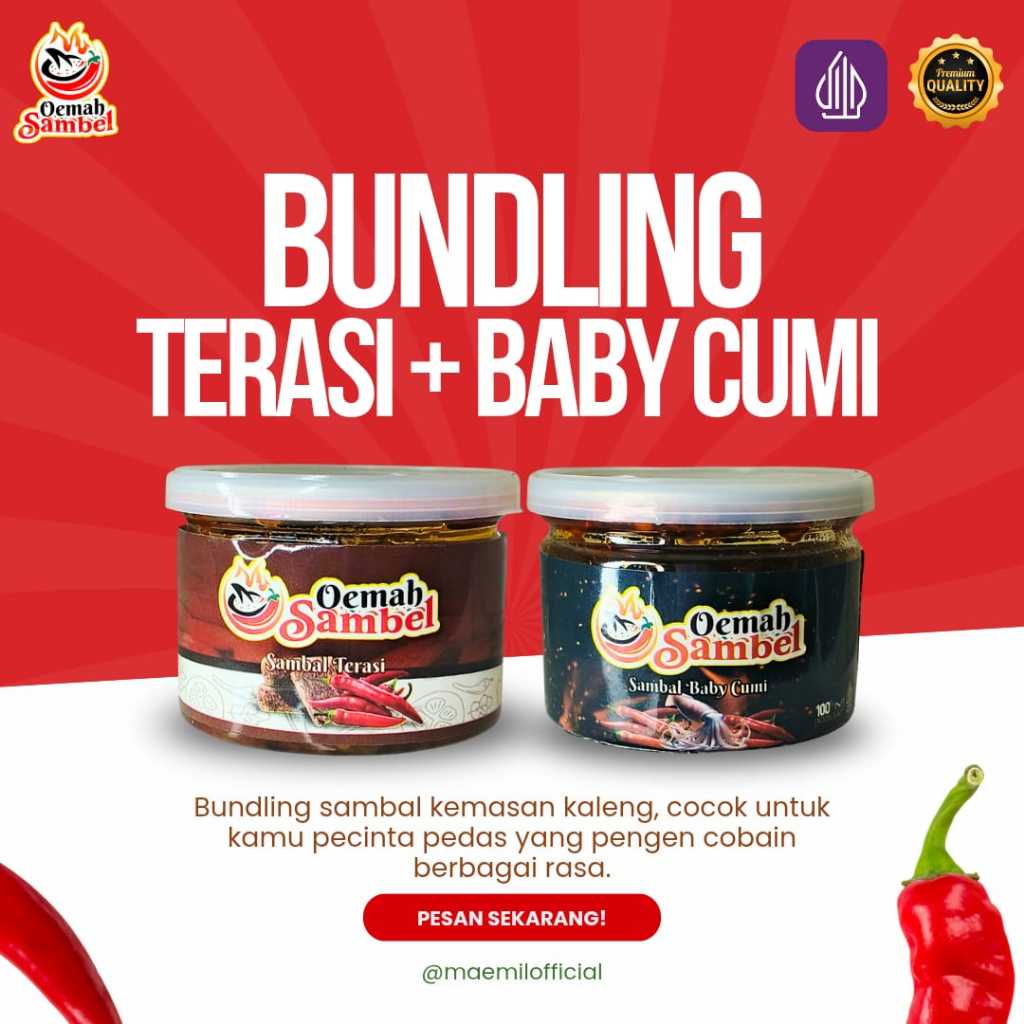Sambel Baby Cumi dan Sambel Terasi [Spesial Bundling 2 Kaleng]