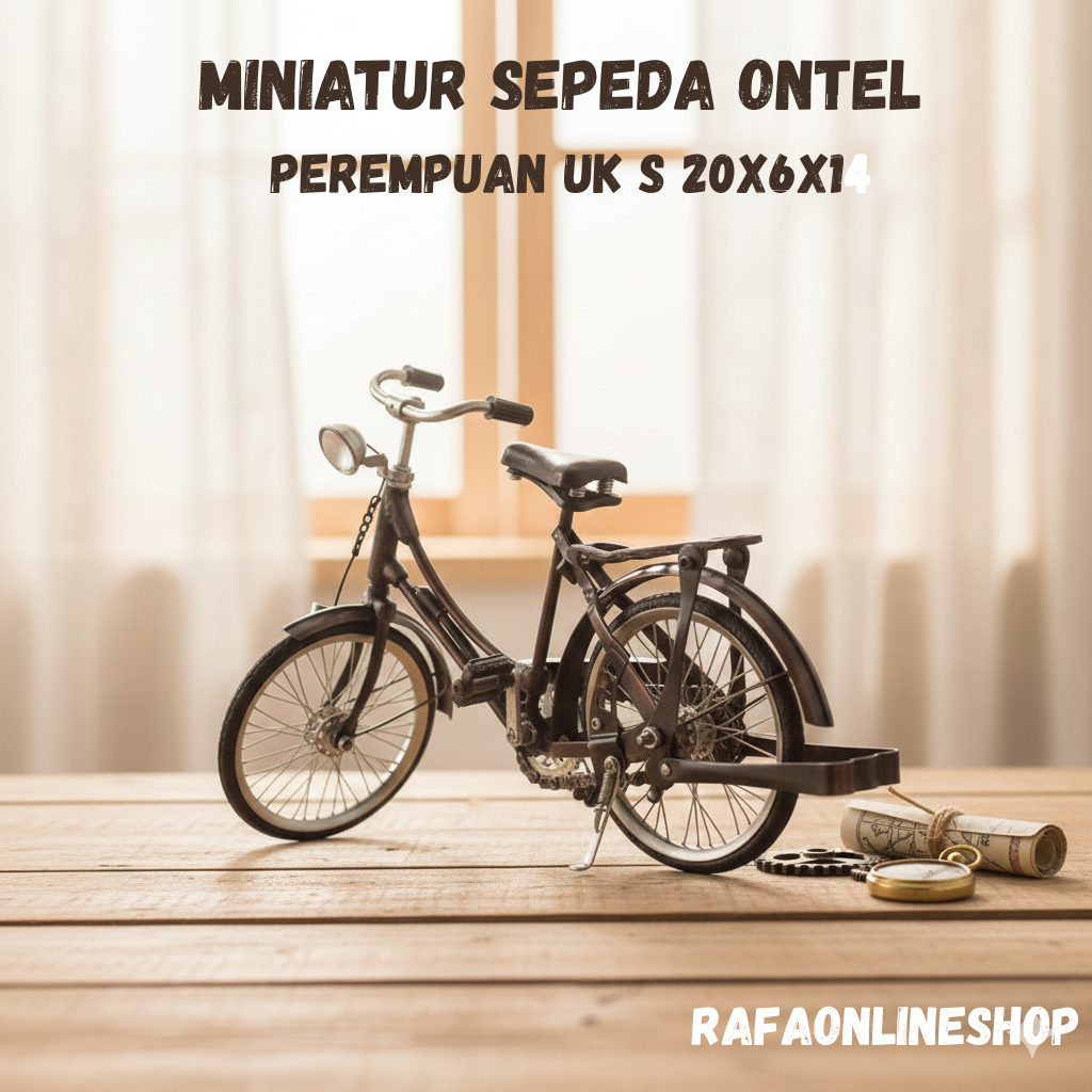 Miniatur Sepeda Ontel Perempuan Sepeda Onthel - Ukuran S 20x6x14 cm