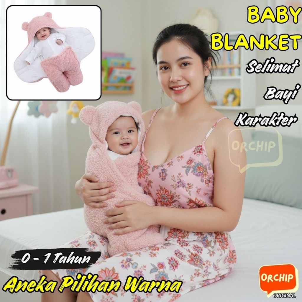 Selimut Bayi Baru Lahir Lucu Baby Blanket Tidur Halus Lembut 0