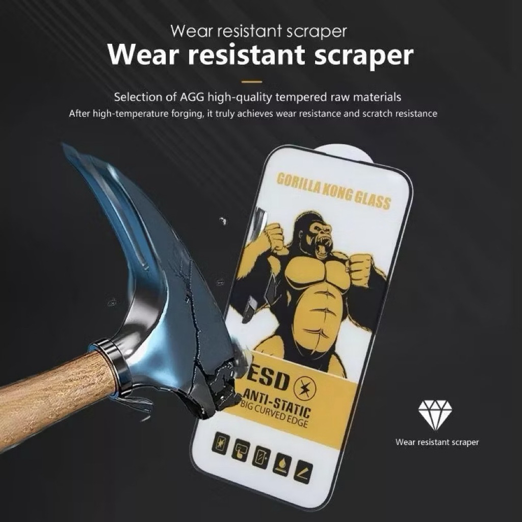 Tempered Glass Antigores Anti Static ESD Gorilla Kong Kaca Bening Full Layar Samsung A71 A72 A73 A51