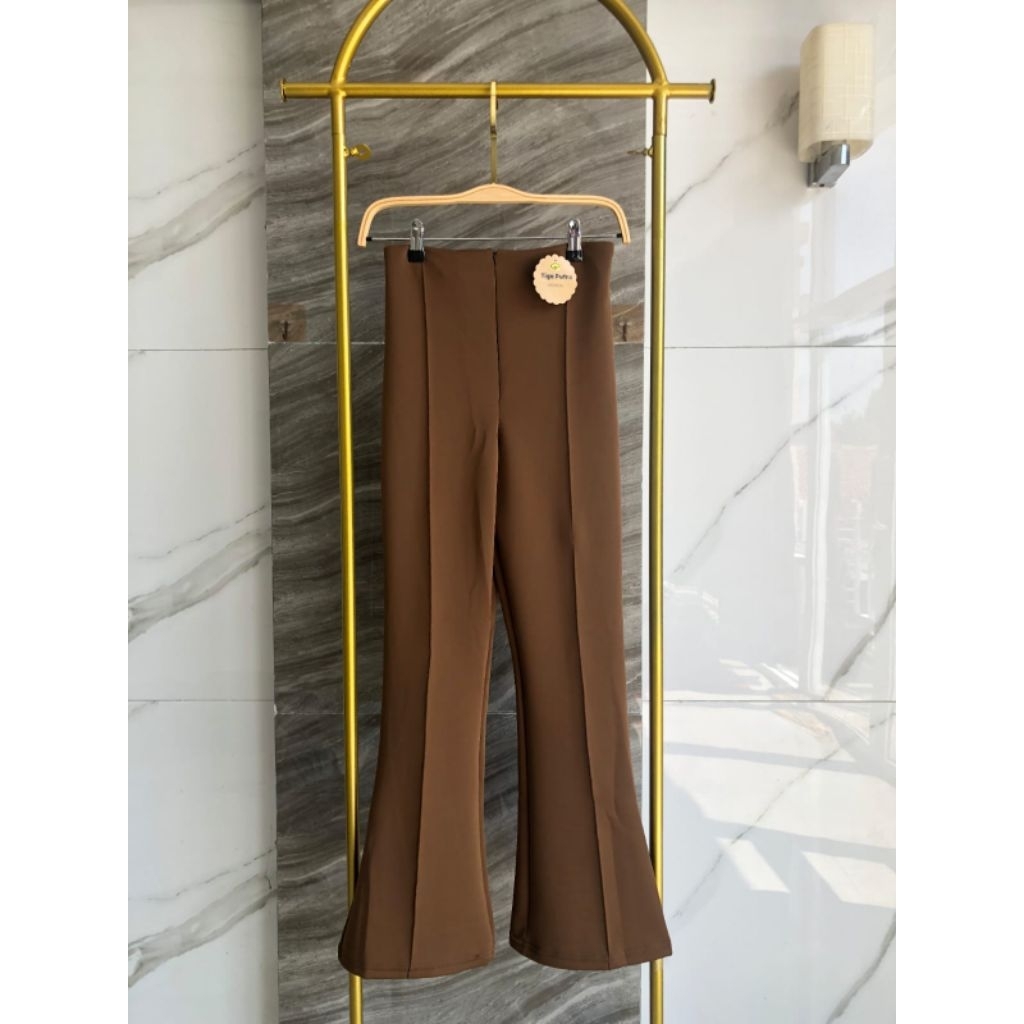 Kulot Cutbray Zipper Scuba Wanita Highwaist - Kulot Scuba Wanita Panjang