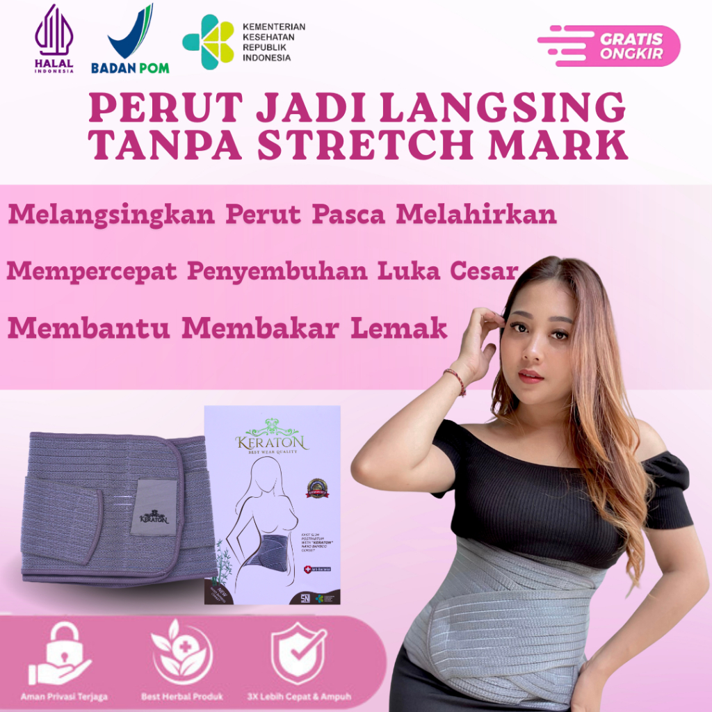 Korset Kesehatan Keraton Nano Bamboo - Korset Melangsingkan Perut - Korset Pasca Melahirkan Caesar