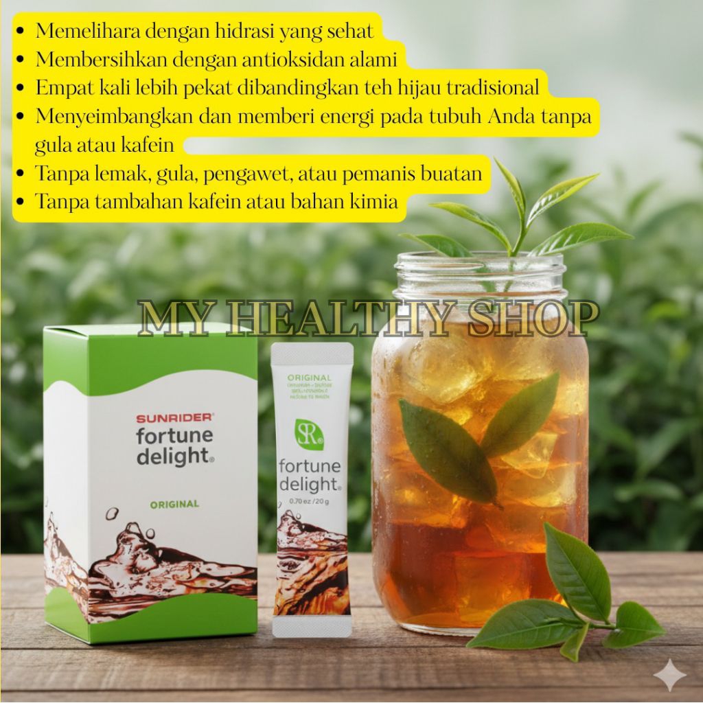 SUNRIDER FORTUNE DELIGHT REGULER BERGUNA MEMBERSIHKAN TUBUH DENGAN ANTIOKSIDAN ALAMI 1 PACK ISI 10 s