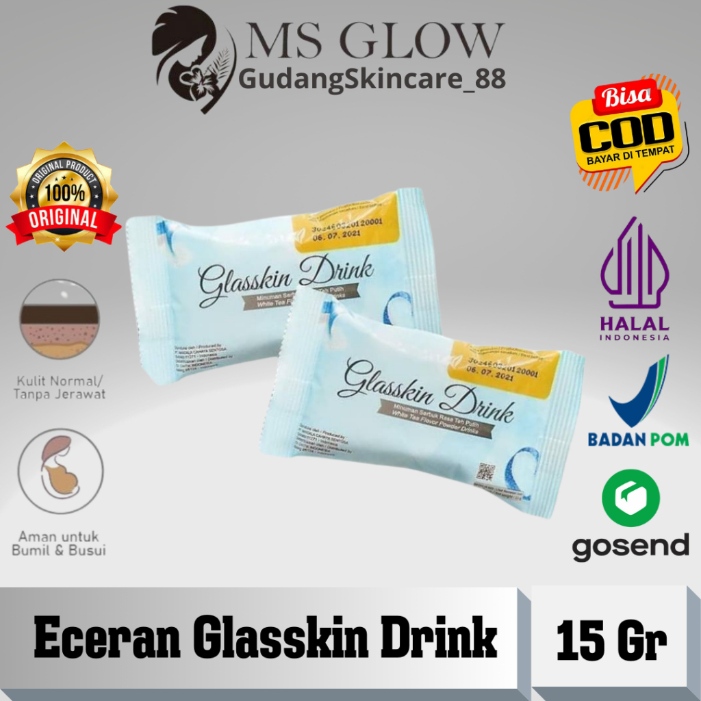 ECERAN GLASSKIN DRINK / Sachet Glasskin drink Ms Glow / Gluta Ms Glow