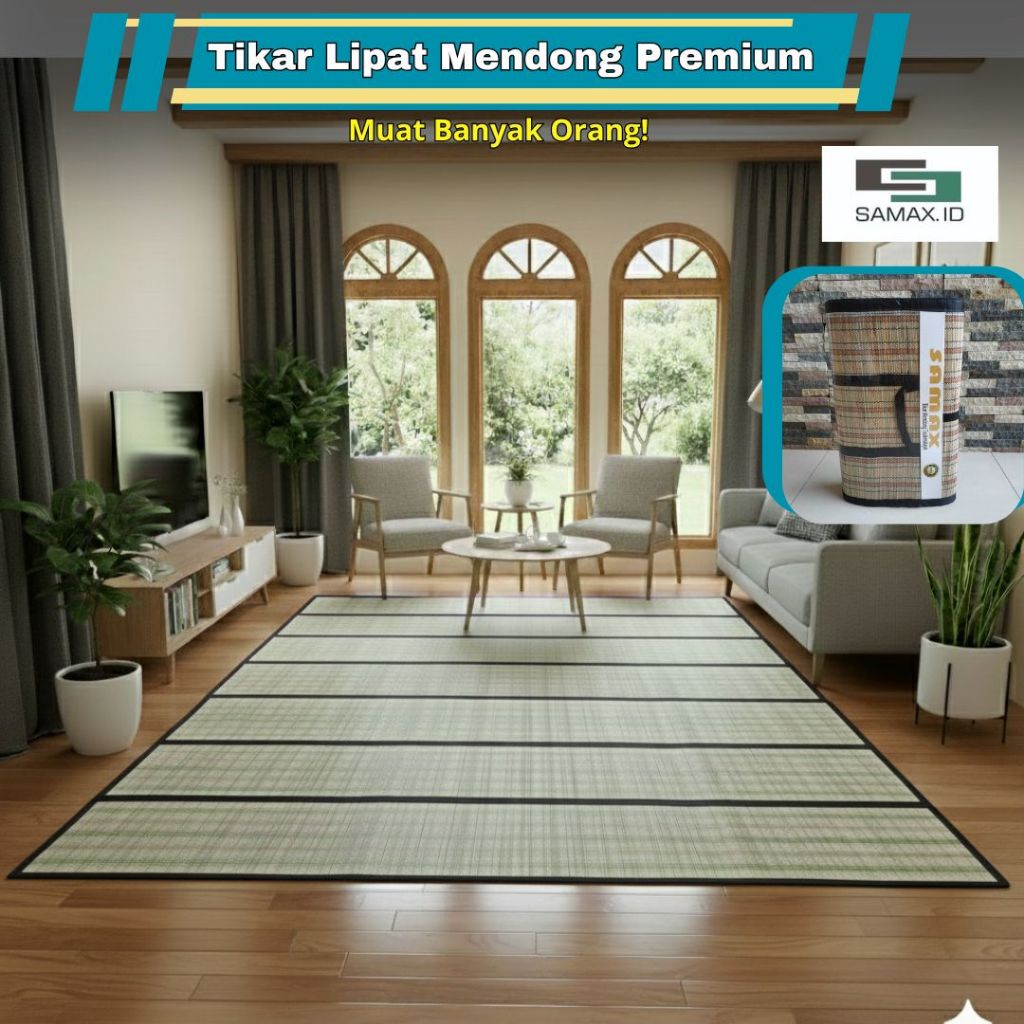 TIKAR PANDAN MENDONG 6 x 3 METER | Tikar Anyam Lipat Premium Ukuran Ekstra Lebar & Tebal
