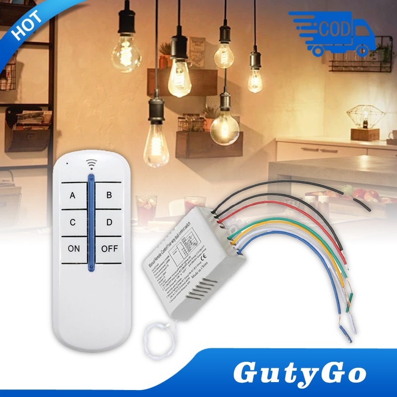Saklar Wireless Remote Control Lampu Rumah 4 Ways / Wireless Remote Control Switch