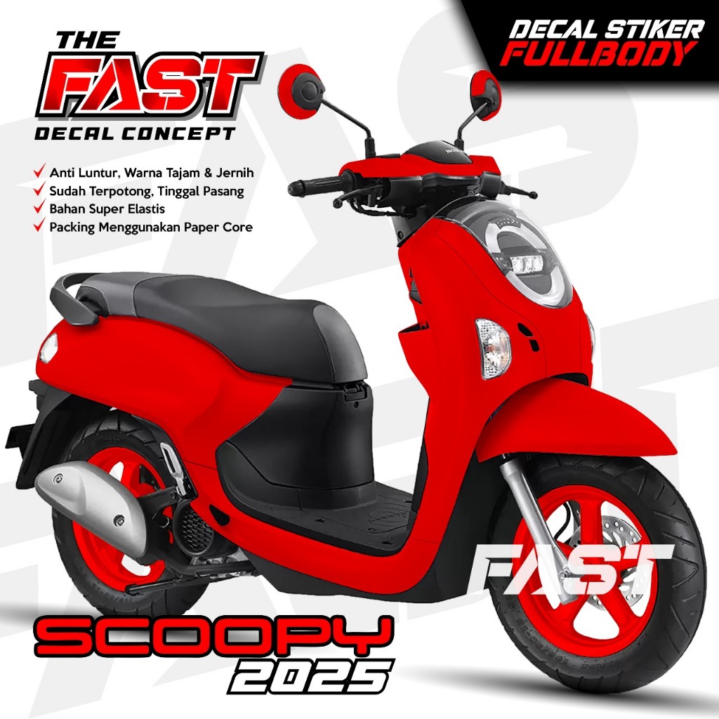 Decal Scoopy 2025 Full Body Polos Variasi Stiker Honda Scoopy 2025 Variasi Keren Striping Scoopy 202
