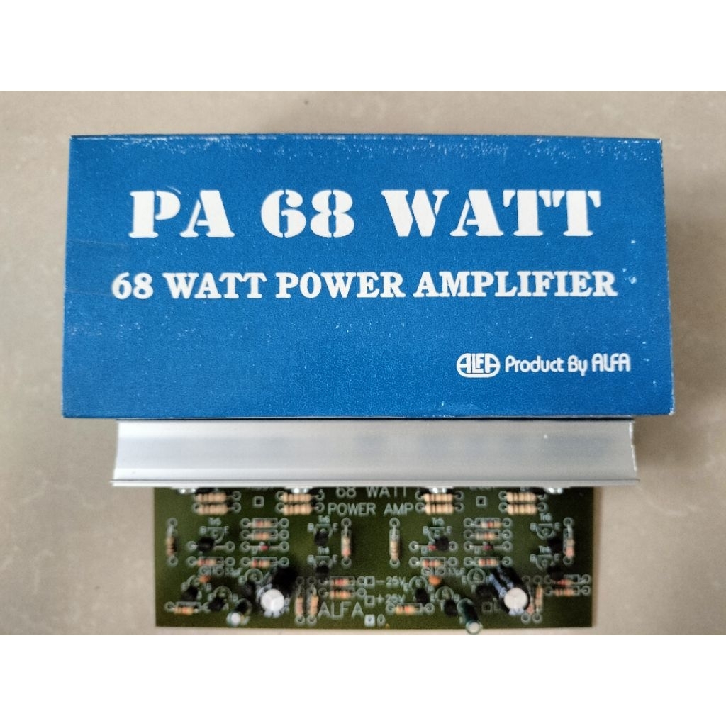 Kit Power Amplifier Stereo 68 Watt ALFA PA68 DC 25V CT Heatsink Tebal