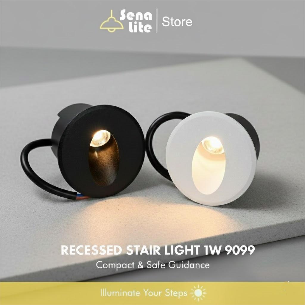 Lampu tangga dinding 1 watt steplight LED tanam Cahaya warmwhite