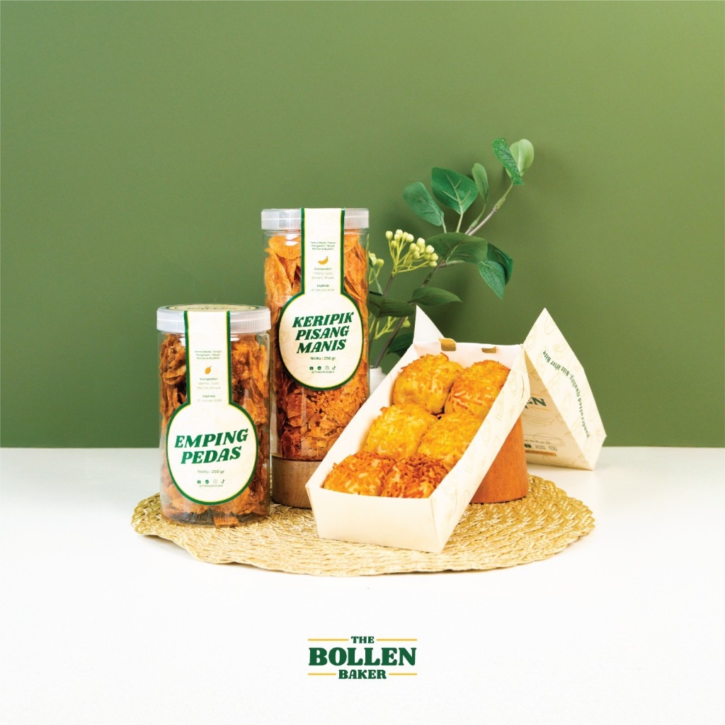 [BUNDLING BOLLEN REG + EMPING+KRIPIK ] by The Bollen Baker / Pisang Bollen Coklat Keju Premium / Kue