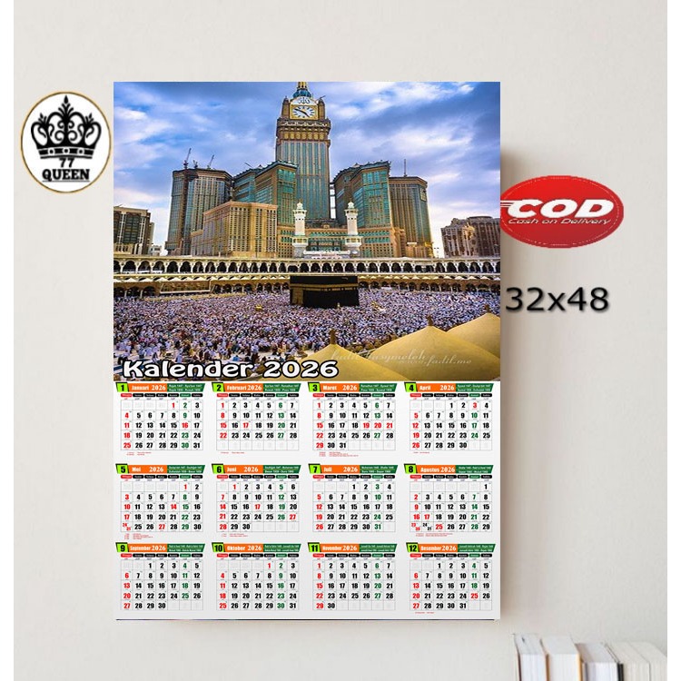 KALENDER TAHUN 2026/KALENDER 2026 GAMBAR MEKKAH/POSTER GAMBAR MEKKAH/POSTER DINDING/WALLDECOR