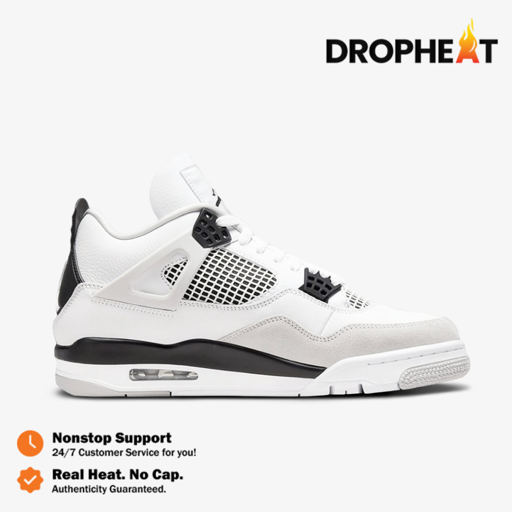 Nike Air Jordan 4 Retro Military Black White Black Grey Authentic