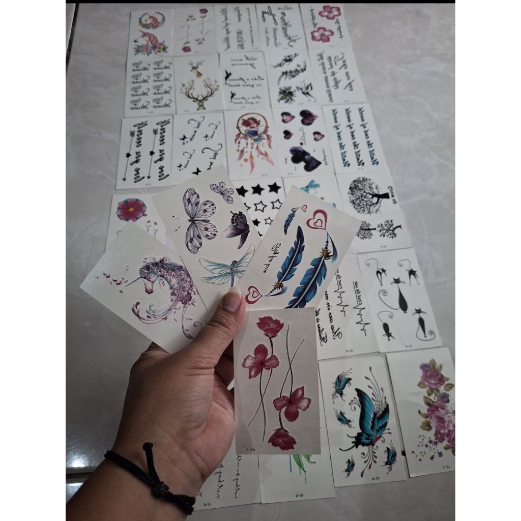 [ KODE Q ] COD Tatto temporer seri kecil acak random tidak bisa pilih gambar stiker tatto temporary 
