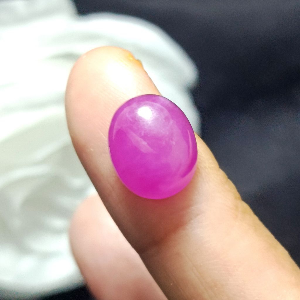 Natural Batu Permata Giok Birma Oval Polos - Natural Giok Birma